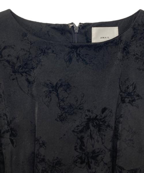 AMAIL（アマイル）AMAIL (アマイル) flower bon tulle dress / ドレス / シアートップス+ワンピースセット ブラック サイズ:FREEの古着・服飾アイテム