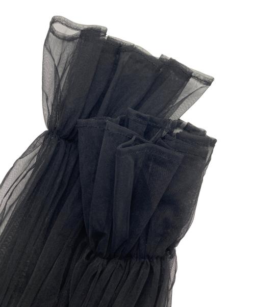 AMAIL（アマイル）AMAIL (アマイル) flower bon tulle dress / ドレス / シアートップス+ワンピースセット ブラック サイズ:FREEの古着・服飾アイテム