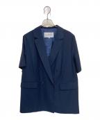 RAY BEAMSレイ ビームス）の古着「ピンストライプハーフスリーブジャケット」｜ネイビー