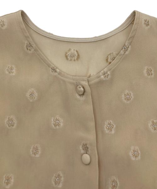 JOIEVE（ジョエブ）JOIEVE (ジョエブ) シャイニーフラワージャガード ブラウス ベージュ サイズ:38の古着・服飾アイテム