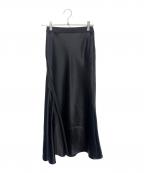 CINOHチノ）の古着「BLACK FORMAL BONDING ACETATE SATIN MARMAID SKIRT」｜ブラック