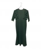 JOIEVEジョエブ）の古着「RICH RUFFLE DRESS」｜グリーン