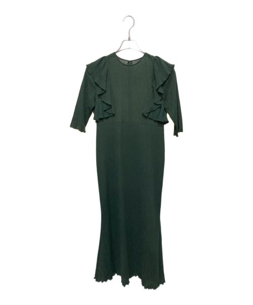 JOIEVE（ジョエブ）JOIEVE (ジョエブ) RICH RUFFLE DRESS グリーン サイズ:38の古着・服飾アイテム