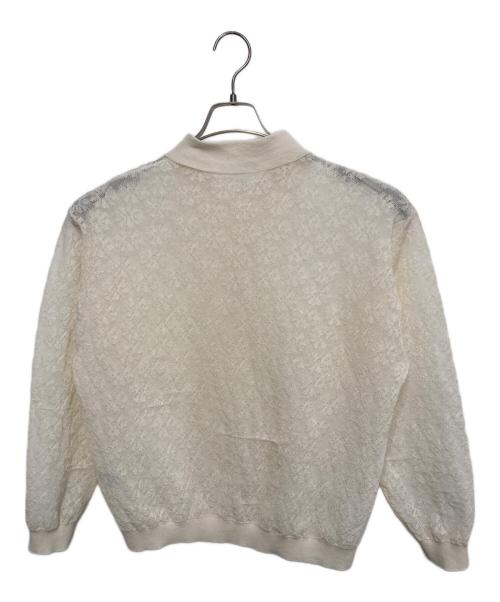 BEAUTY&YOUTH（ビューティーアンドユース）BEAUTY&YOUTH (ビューティーアンドユース) スカシフラワー ポロニット アイボリー サイズ:FREEの古着・服飾アイテム