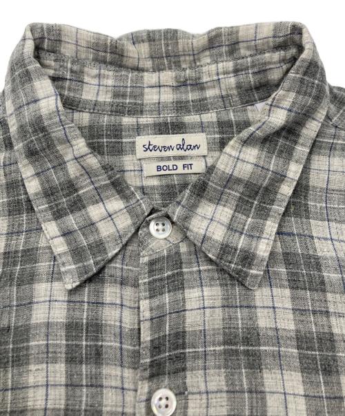 STEVEN ALAN（スティーブンアラン）STEVEN ALAN (スティーブンアラン) MONTI CHECK BOX REGULAR COLLAR SHIRT-BOLD/シャツ グレー サイズ:Ｍの古着・服飾アイテム