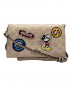 COACH×DISNEYコーチ×ディズニー）の古着「ショルダーウォレット」｜アイボリー