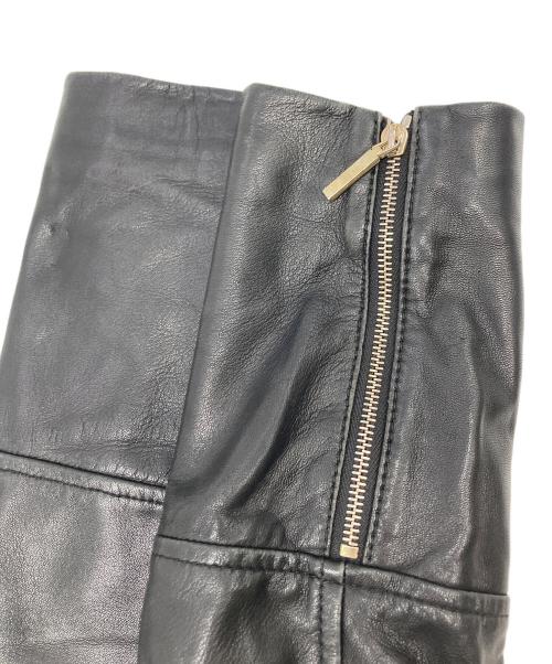 HUGO BOSS（ヒューゴ ボス）HUGO BOSS (ヒューゴ ボス) ノーカラー バイカーレザージャケット ブラック サイズ:Ｓの古着・服飾アイテム