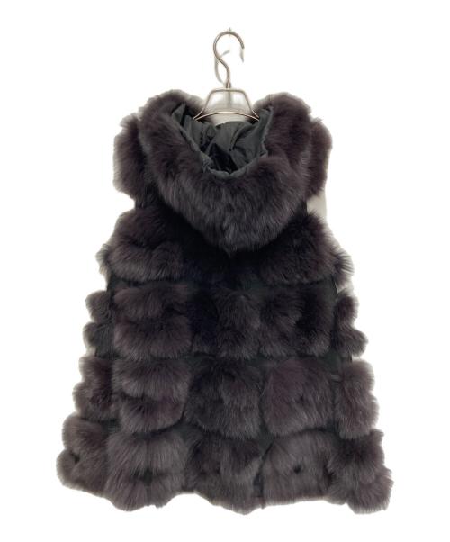 USED（ユーズド）USED (ユーズド) リアルファーベスト グレー サイズ:XLの古着・服飾アイテム