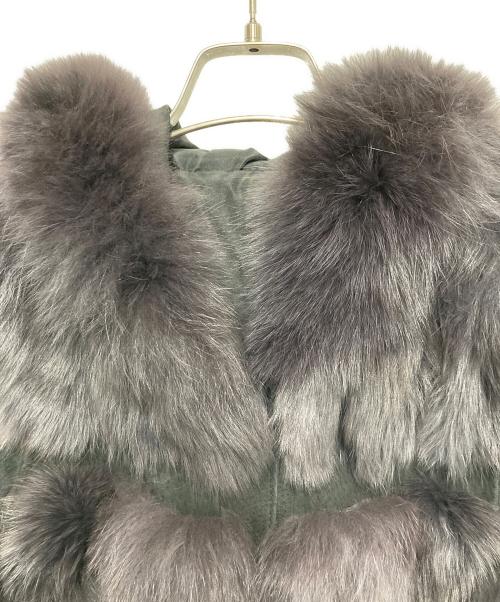 USED（ユーズド）USED (ユーズド) リアルファーベスト グレー サイズ:XLの古着・服飾アイテム