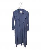EMMEL REFINESエメル リファインズ）の古着「EM ベルテッド フレア ロング テロンチコート」｜ブルー
