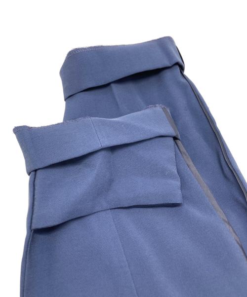 EMMEL REFINES（エメル リファインズ）EMMEL REFINES (エメル リファインズ) EM ベルテッド フレア ロング テロンチコート ブルー サイズ:Ｍの古着・服飾アイテム