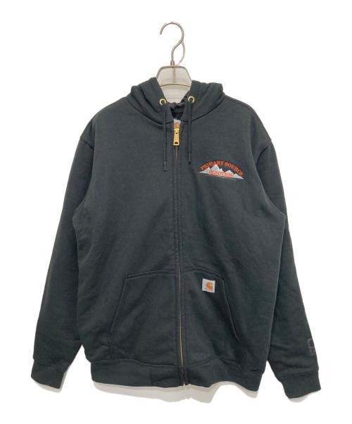 CarHartt（カーハート）CarHartt (カーハート) 裏キルティング 刺繍ジップパーカー ブラック サイズ:Ｍの古着・服飾アイテム