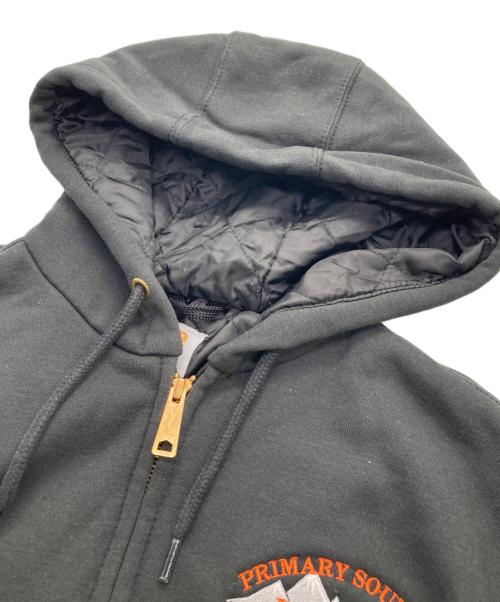 CarHartt（カーハート）CarHartt (カーハート) 裏キルティング 刺繍ジップパーカー ブラック サイズ:Ｍの古着・服飾アイテム