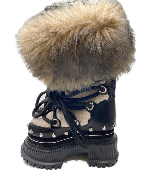 YELLO（イエロ）YELLO (イエロー) TWO-TONE SHORT BOOTS ブラック サイズ:Ｍの古着・服飾アイテム