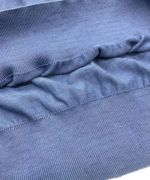 DRAWER（ドゥロワー）DRAWER (ドゥロワー) 16G天竺編みクルーフレンチスリーブニット ネイビー サイズ:-の古着・服飾アイテム