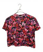 DRAWERドゥロワー）の古着「フラワープリントTシャツ」｜ピンク