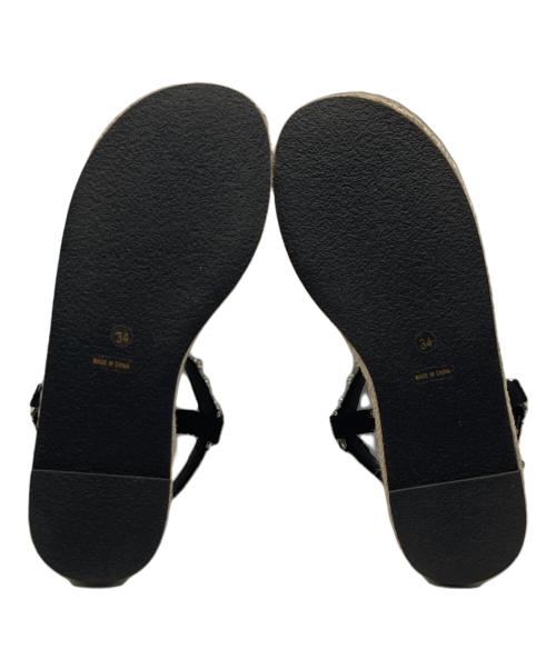 TSURU by MARIKO OIKAWA（ツルバイマリコオイカワ）TSURU by MARIKO OIKAWA (ツルバイマリコオイカワ) パール厚底サンダル ブラック サイズ:34の古着・服飾アイテム