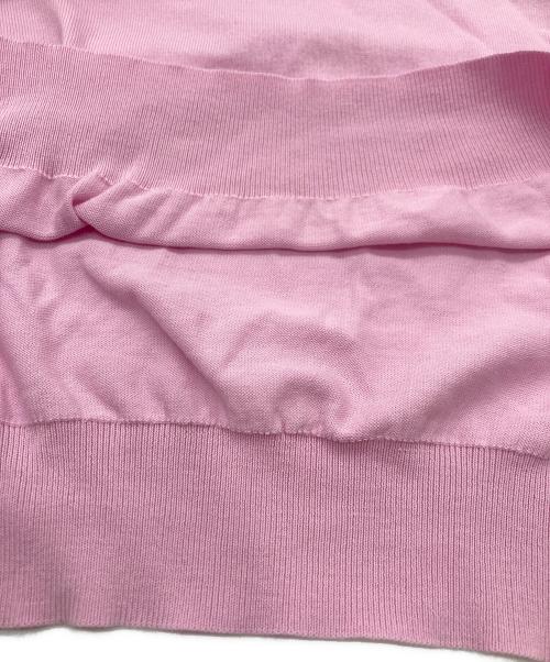 DRAWER（ドゥロワー）DRAWER (ドゥロワー) 18GフリルVネックニット ピンク サイズ:2の古着・服飾アイテム