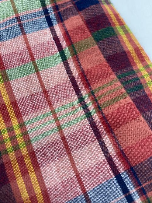 INCOTEX（インコテックス）INCOTEX (インコテックス) チェックパンツ レッド サイズ:48の古着・服飾アイテム