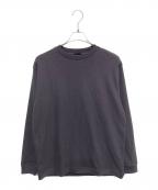 green label relaxingグリーンレーベルリラクシング）の古着「クリア ウェーブ サーマル クルーネック Tシャツ」｜ネイビー