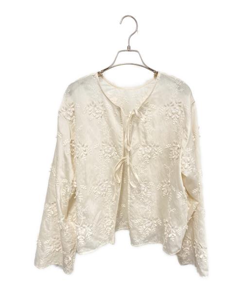 BEAUTY&YOUTH（ビューティーアンドユース）BEAUTY&YOUTH (ビューティーアンドユース) ノーカラーレースシャツ ホワイト サイズ:FREEの古着・服飾アイテム