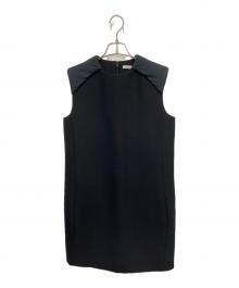 CELINE（セリーヌ）の古着「ウールノースリーブワンピース」｜ブラック
