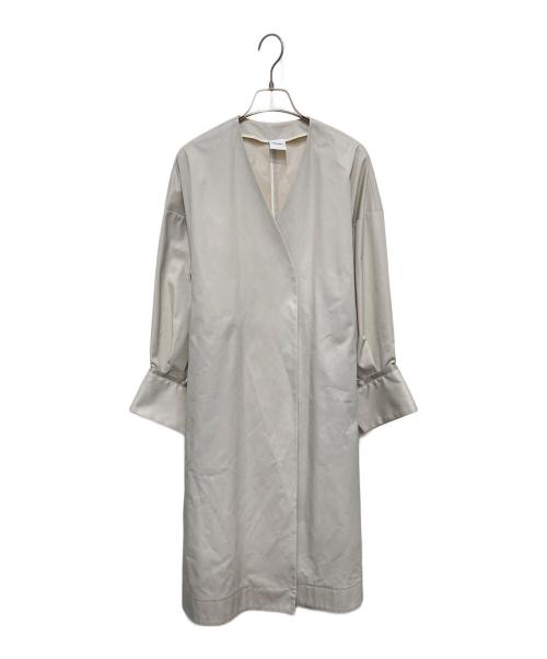 ELIN（エリン）ELIN (エリン) ノーカラーベルテッドコート アイボリー サイズ:36の古着・服飾アイテム