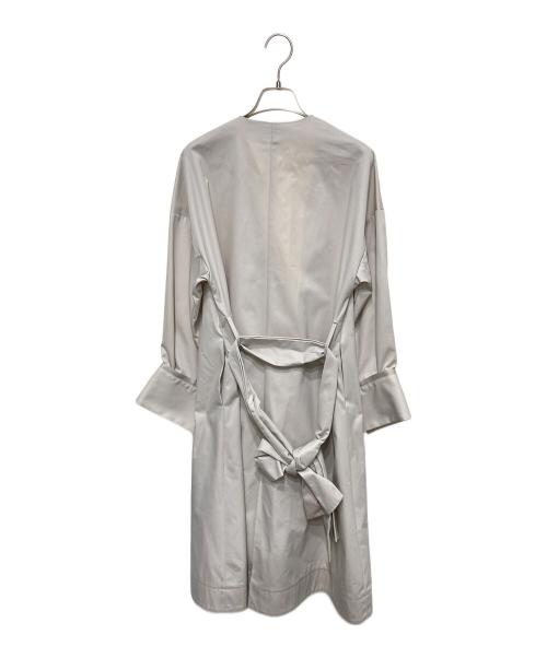 ELIN（エリン）ELIN (エリン) ノーカラーベルテッドコート アイボリー サイズ:36の古着・服飾アイテム