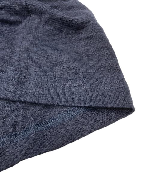 KAGURE（カグレ）kagure (カグレ) リネンAラインロング五分袖ワンピース ネイビー サイズ:FREEの古着・服飾アイテム