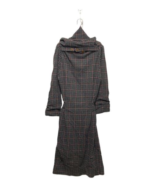 Vivienne Westwood man（ヴィヴィアン ウェストウッド マン）Vivienne Westwood man (ヴィヴィアン ウェストウッド マン) ウールロングコート ブラウン×グレー サイズ:44の古着・服飾アイテム