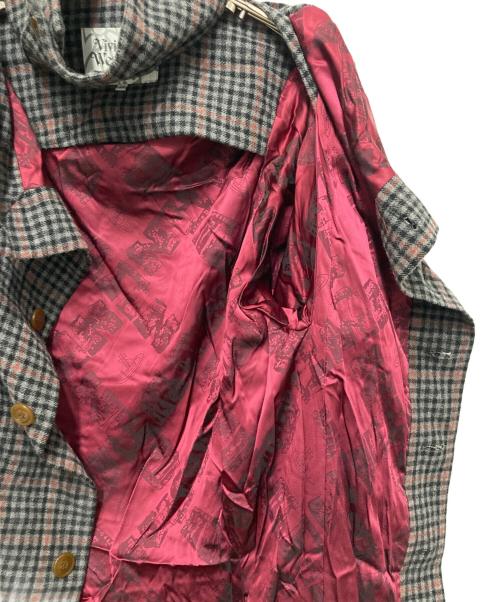 Vivienne Westwood man（ヴィヴィアン ウェストウッド マン）Vivienne Westwood man (ヴィヴィアン ウェストウッド マン) ウールロングコート ブラウン×グレー サイズ:44の古着・服飾アイテム