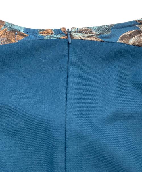 sahara（サハラ）sahara (サハラ) Cross Neck Jacquard Dress / クロスネックジャガードドレス ブルー サイズ:不明（実寸をご確認ください）の古着・服飾アイテム