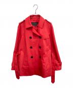 COACHコーチ）の古着「裏総柄トレンチコート」｜レッド