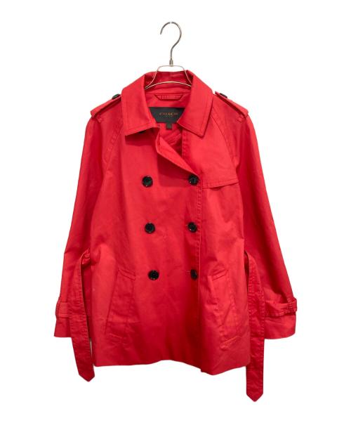 COACH（コーチ）COACH (コーチ) 裏総柄トレンチコート レッド サイズ:Sの古着・服飾アイテム