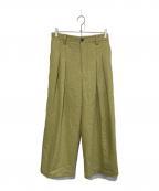 MAISON SPECIALメゾンスペシャル）の古着「プライムワイド 2タックパンツ」｜グリーン