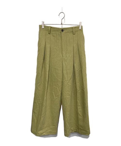 MAISON SPECIAL（メゾンスペシャル）MAISON SPECIAL (メゾンスペシャル) プライムワイド 2タックパンツ グリーン サイズ:1の古着・服飾アイテム