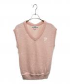 BORDERS at BALCONYボーダーズアットバルコニー）の古着「SPRING MOHAIR VEST」｜ピンク