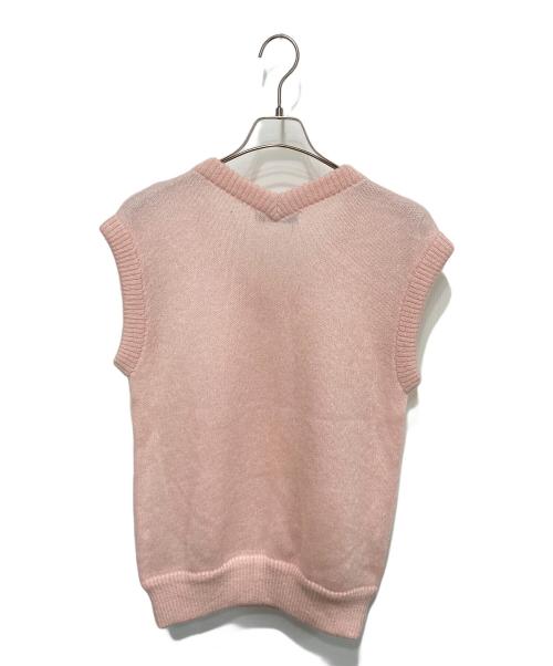 BORDERS at BALCONY（ボーダーズアットバルコニー）BORDERS AT BALCONY (ボーダーズアットバルコニー) SPRING MOHAIR VEST ピンク サイズ:38の古着・服飾アイテム