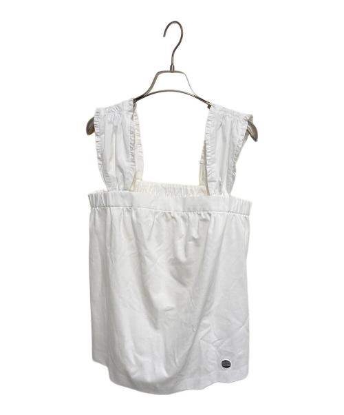 BORDERS at BALCONY（ボーダーズアットバルコニー）BORDERS at BALCONY (ボーダーズアットバルコニー) STRAPPED TEE  ホワイト サイズ:38の古着・服飾アイテム