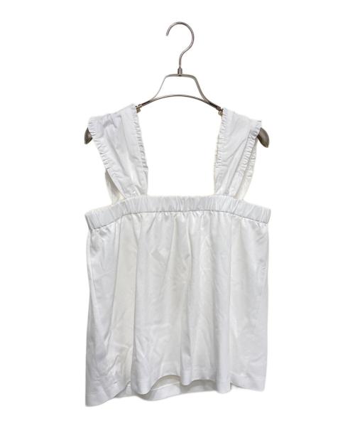 BORDERS at BALCONY（ボーダーズアットバルコニー）BORDERS at BALCONY (ボーダーズアットバルコニー) STRAPPED TEE  ホワイト サイズ:38の古着・服飾アイテム