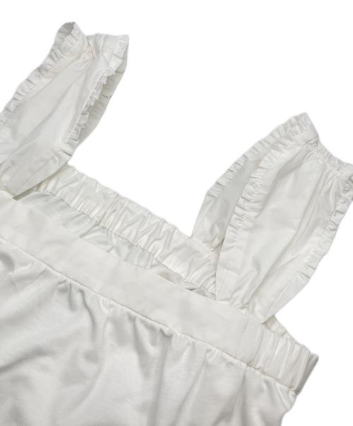 BORDERS at BALCONY（ボーダーズアットバルコニー）BORDERS at BALCONY (ボーダーズアットバルコニー) STRAPPED TEE  ホワイト サイズ:38の古着・服飾アイテム