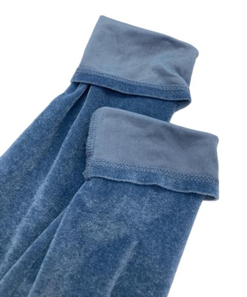 Adam et Rope（アダム エ ロペ）Adam et Rope (アダム エ ロペ) 【洗える・ストレッチ】シアートリコットベロアカーディガン ブルー サイズ:FREEの古着・服飾アイテム