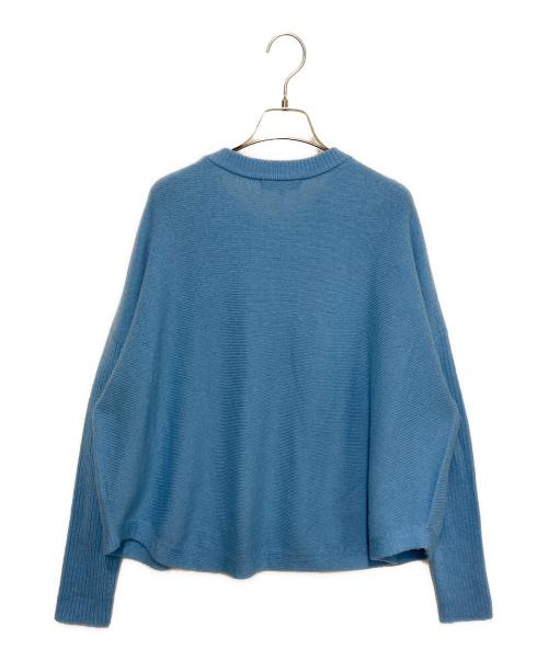 UNTITLED（アンタイトル）UNTITLED (アンタイトル) ウールシルクカシミヤミックス ボートネックプルオーバーニット ブルー サイズ:2の古着・服飾アイテム