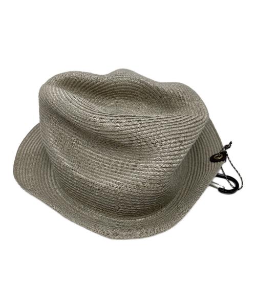 and wander（アンドワンダー）and wander (アンドワンダー) ストローハット グレーの古着・服飾アイテム