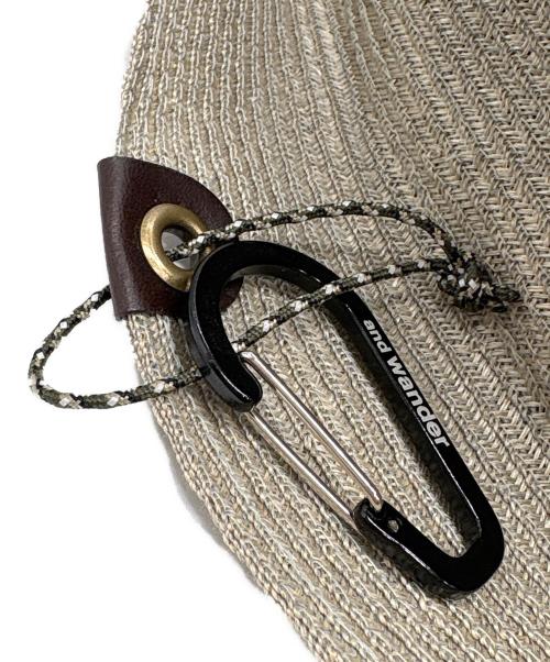 and wander（アンドワンダー）and wander (アンドワンダー) ストローハット グレーの古着・服飾アイテム