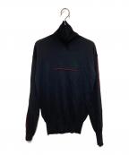 MM6 Maison Margielaエムエムシックスメゾンマルジェラ）の古着「タートルネックニット」｜ブラック×レッド