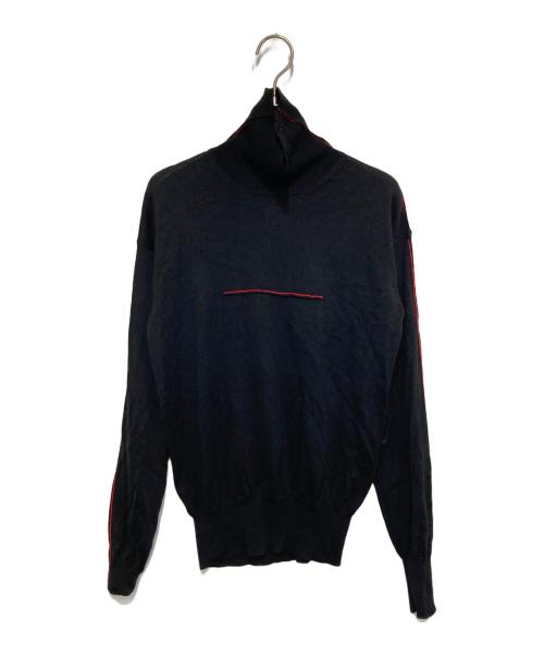MM6 Maison Margiela（エムエムシックスメゾンマルジェラ）MM6 Maison Margiela (エムエムシックスメゾンマルジェラ) タートルネックニット ブラック×レッド サイズ:Ｓの古着・服飾アイテム