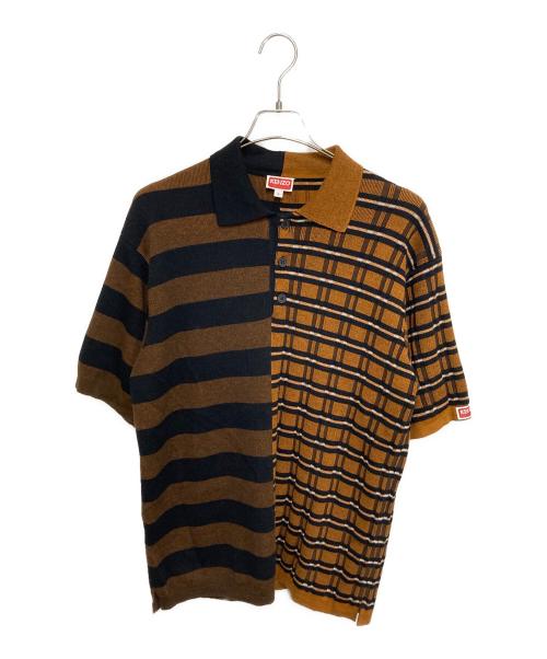 KENZO（ケンゾー）KENZO (ケンゾー) ニットポロシャツ / マルチストライププルオーバー ブラウン サイズ:Ｓの古着・服飾アイテム