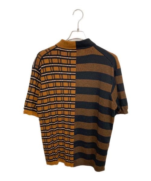 KENZO（ケンゾー）KENZO (ケンゾー) ニットポロシャツ / マルチストライププルオーバー ブラウン サイズ:Ｓの古着・服飾アイテム
