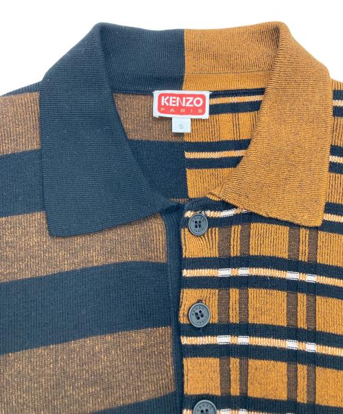 KENZO（ケンゾー）KENZO (ケンゾー) ニットポロシャツ / マルチストライププルオーバー ブラウン サイズ:Ｓの古着・服飾アイテム